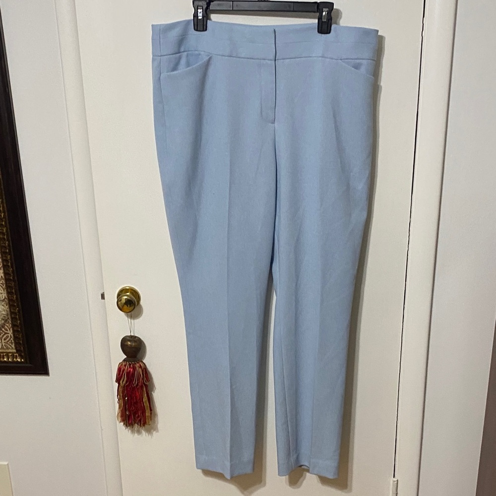 Tahari ASL Light Blue Straight Leg Pants